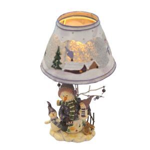 Home Interiors Snowman Tea Light Candle Lamp Vintage